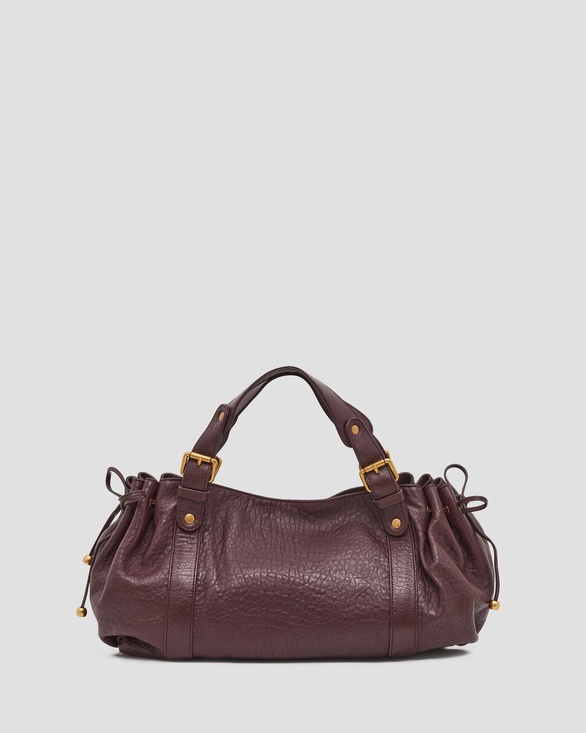 Gerard Darel - Bubble 24H Leather Handbag - Burgundy