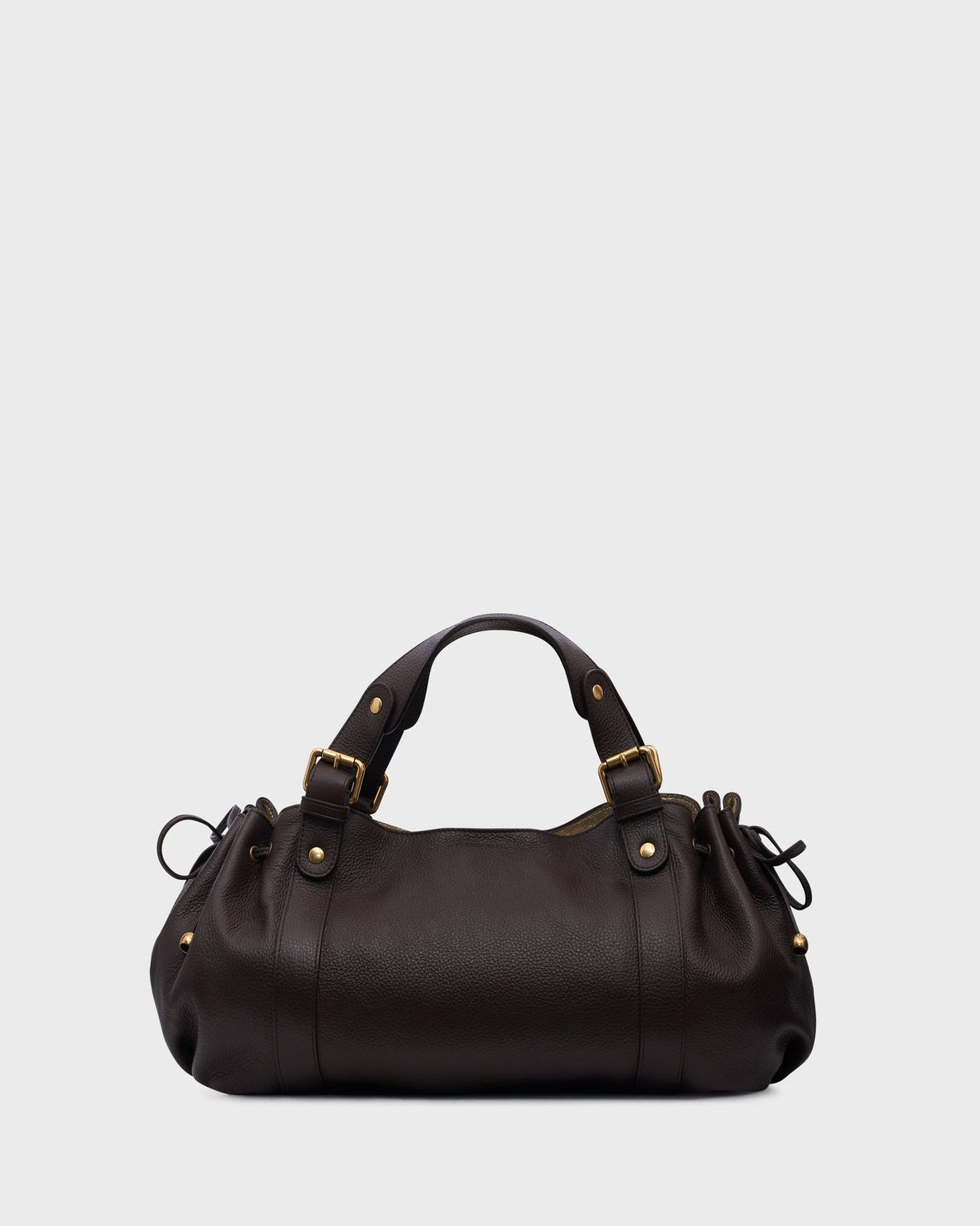 Gerard Darel - Metallic Interior Grained Leather Handbag 24H - Brown & Gold
