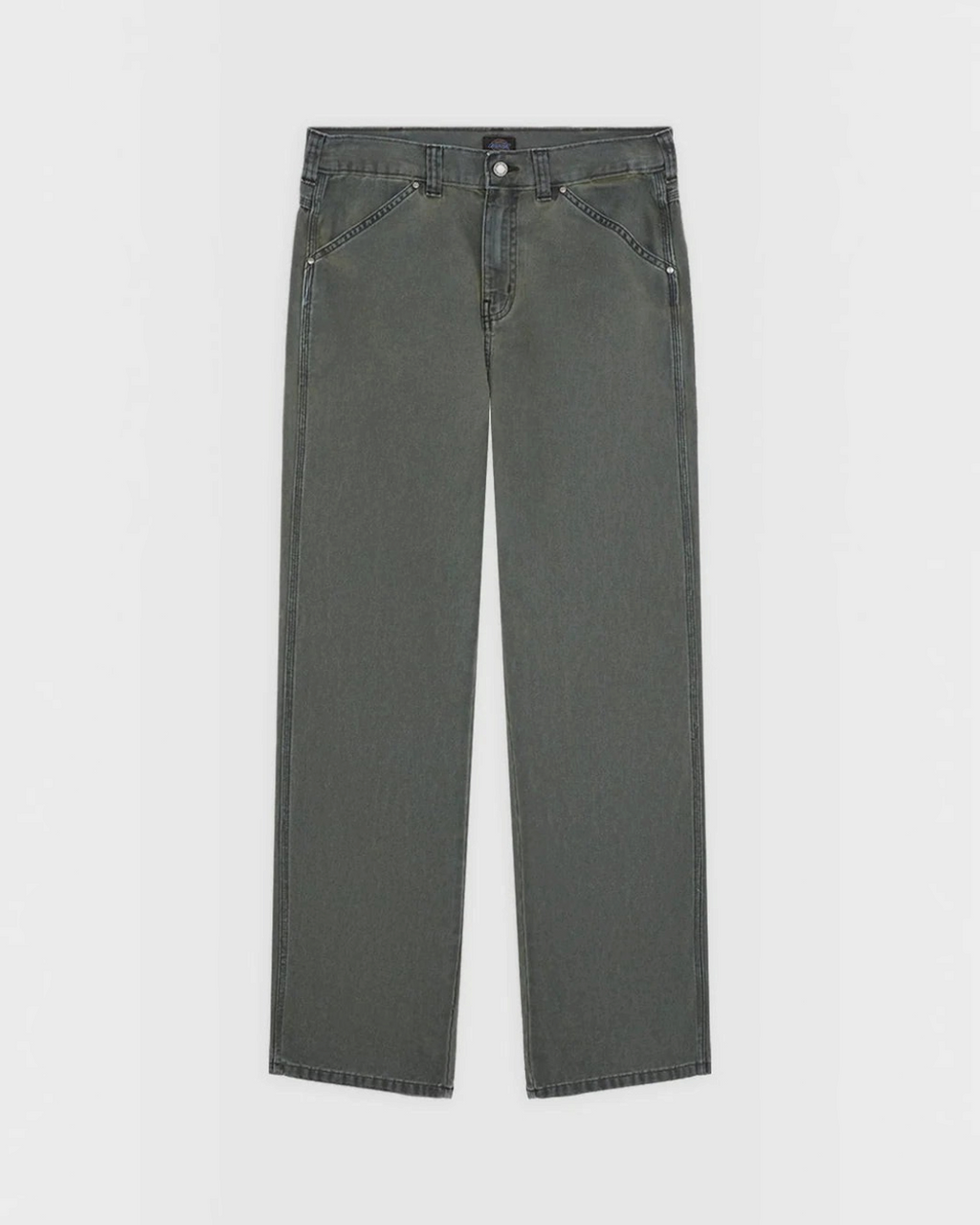 Green Houck pants Merci Paris by Dickies in heavy cotton canvas with straight fit and riveted pockets