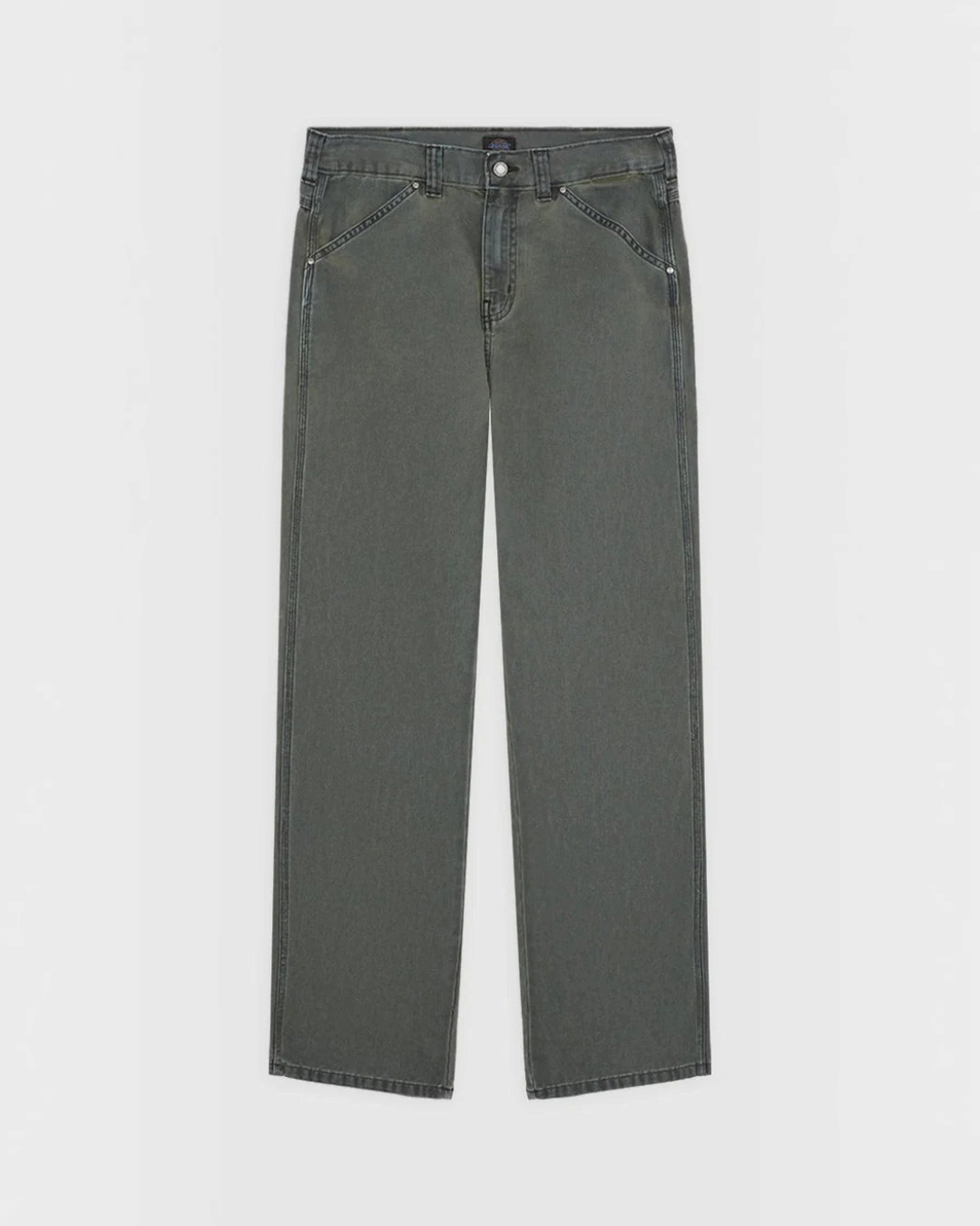 Green Houck pants Merci Paris by Dickies in heavy cotton canvas with straight fit and riveted pockets
