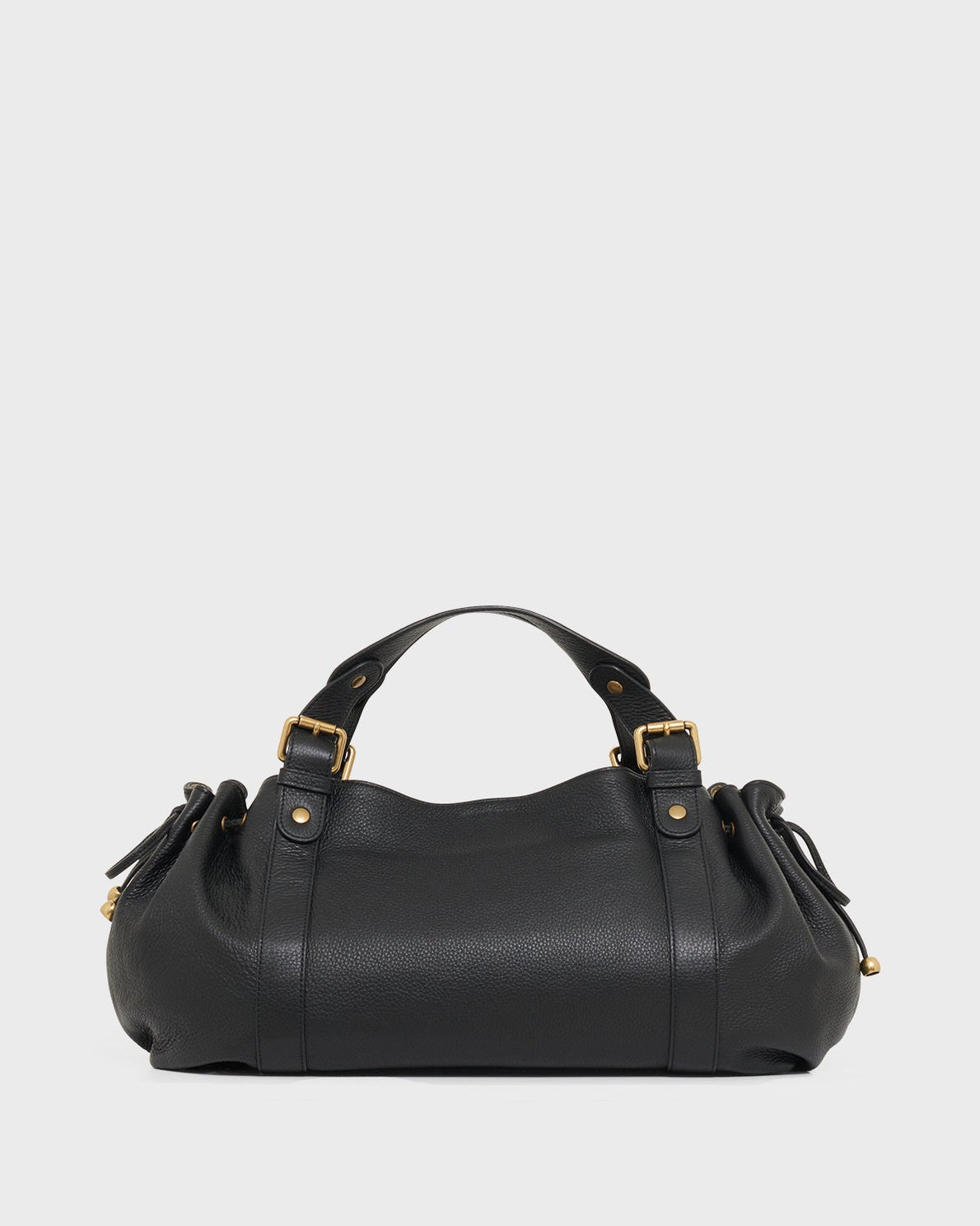 Gerard Darel - Metallic Interior Grained Leather Handbag 24H - Black & Gold