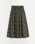 Dagny skirt Merci Paris in green and white checked organic cotton with elasticated waist and loose fit
