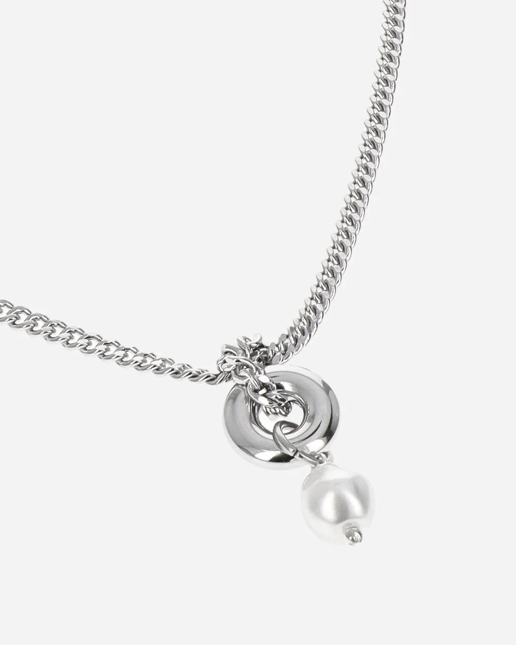 Justine Clenquet - Ethan Pearl Necklace - Palladium