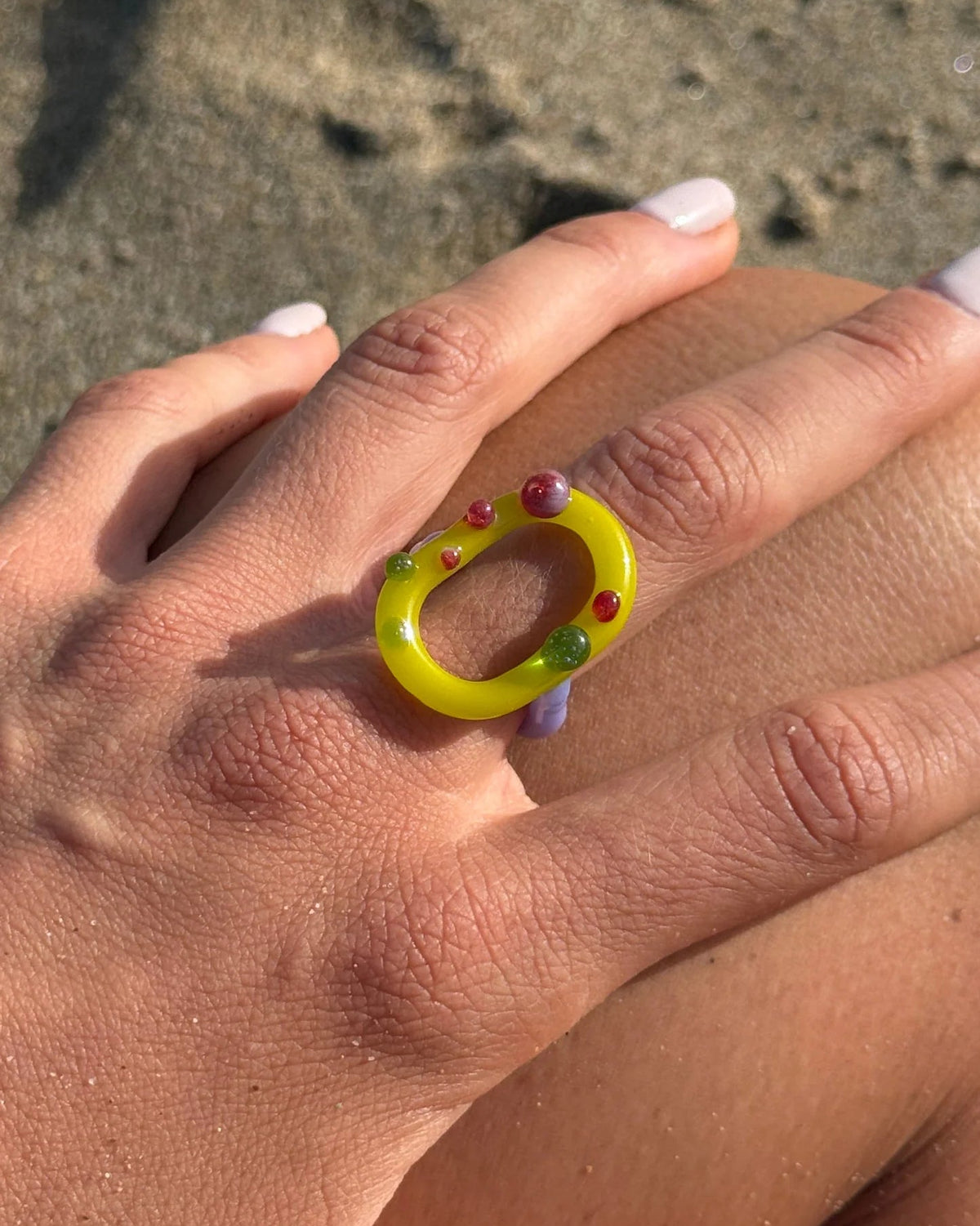 Cajal - Bague Orbit - Vert Violet & Rouge