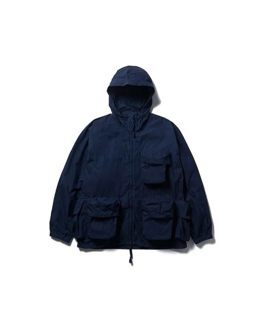 Veste à capuche Merci Paris Snow Peak en coton et nylon bleu indigo avec multiples poches 3D fonctionnelles