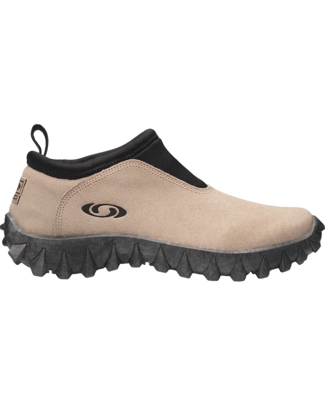 Baskets Salomon Snowclog OG Merci Paris en daim beige avec semelle crantée noire et doublure chaude
