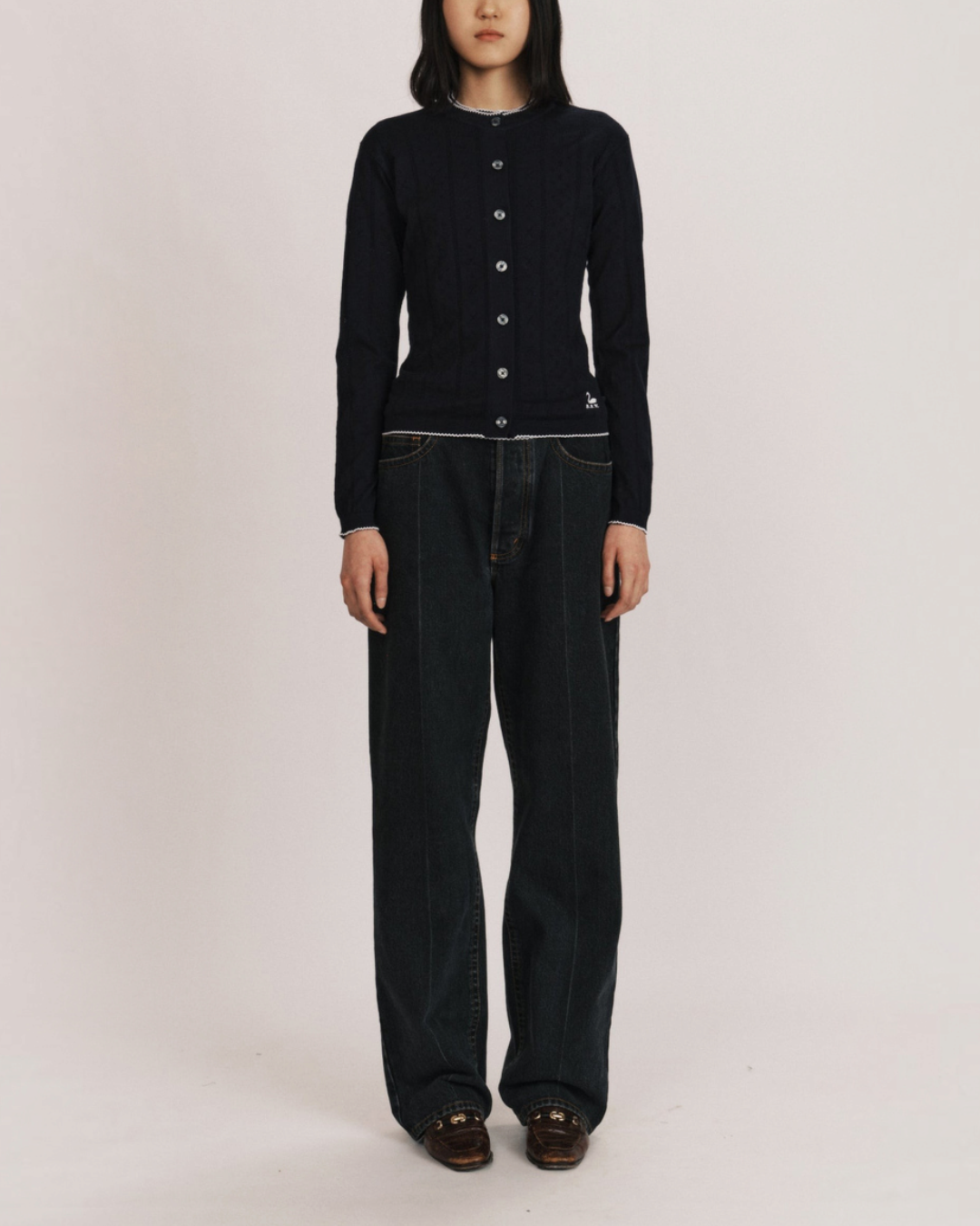 BB Wallace - Prince cardigan - Navy and white