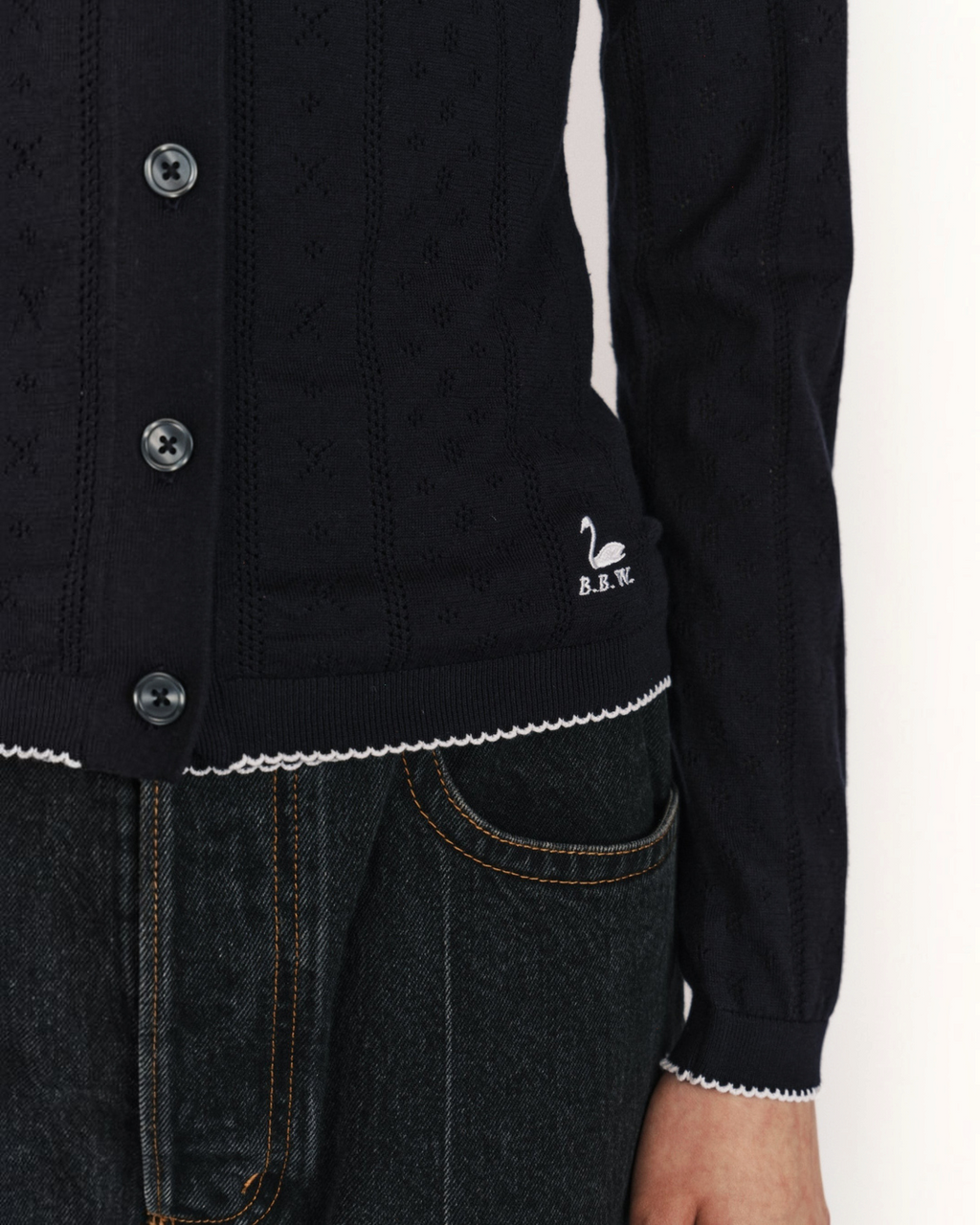 BB Wallace - Prince cardigan - Navy and white