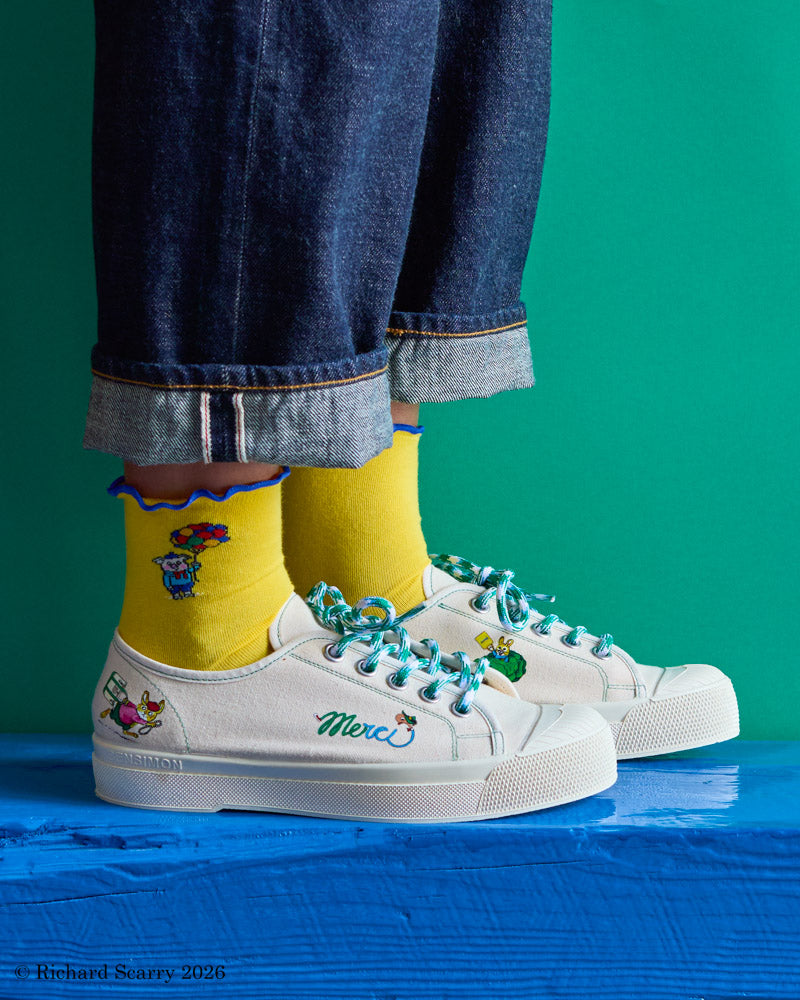 Merci x Richard Scarry - Piggy Socks - Yellow