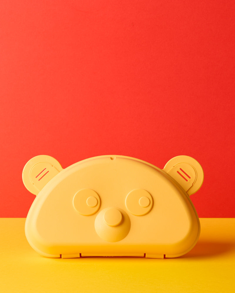 Sonja Plastic - Bear-shaped Lunch Bag with Compartments - Yellow