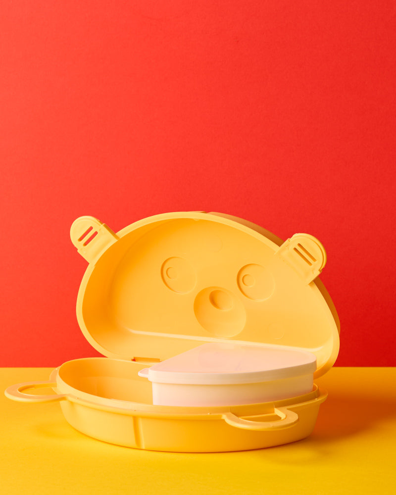 Sonja Plastic - Bear-shaped Lunch Bag with Compartments - Yellow