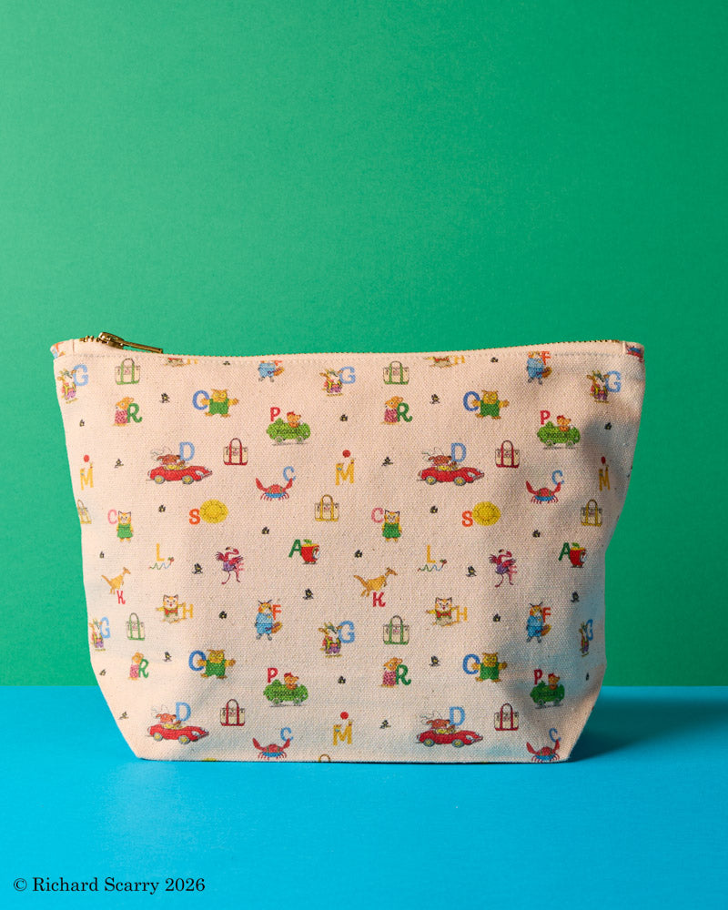 Merci x Richard Scarry - Alphabet Cotton Pouch - Ecru