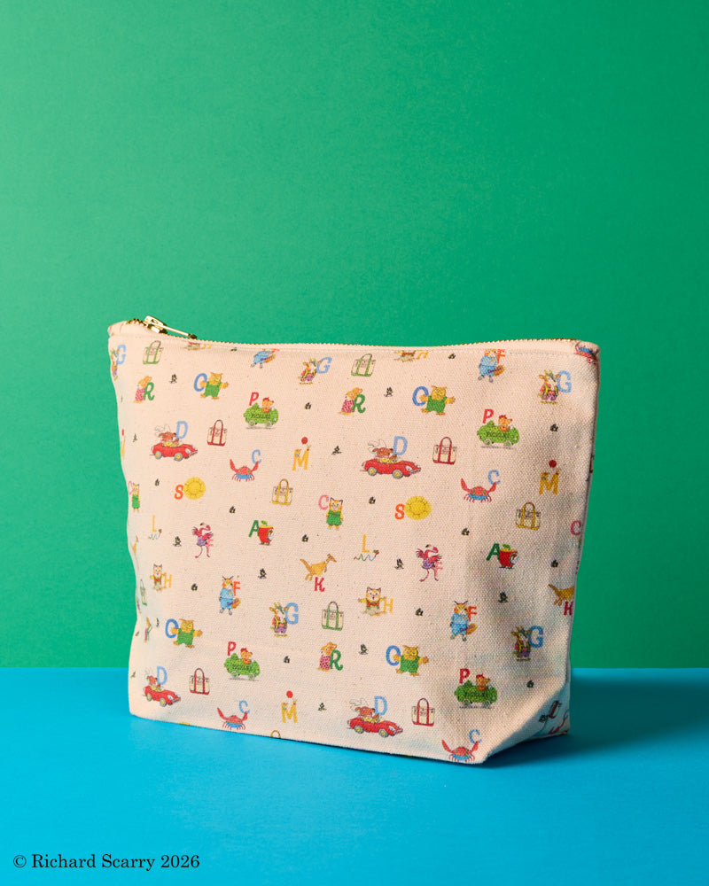Merci x Richard Scarry - Alphabet Cotton Pouch - Ecru