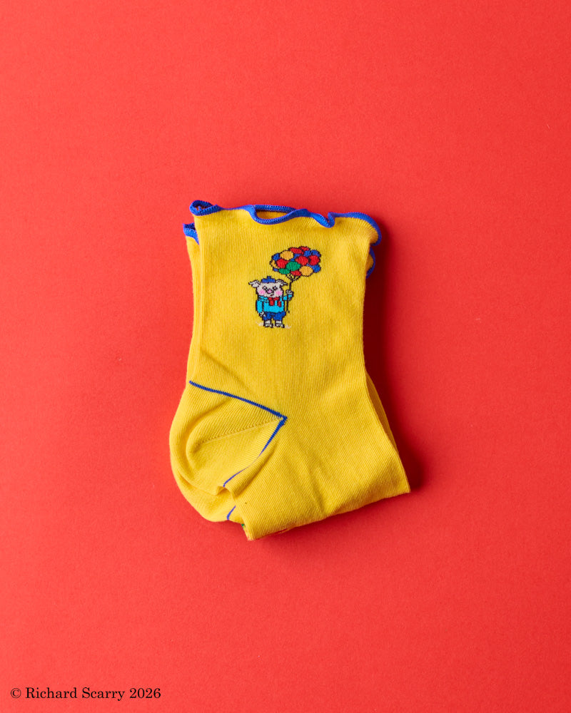 Merci x Richard Scarry - Piggy Socks - Yellow