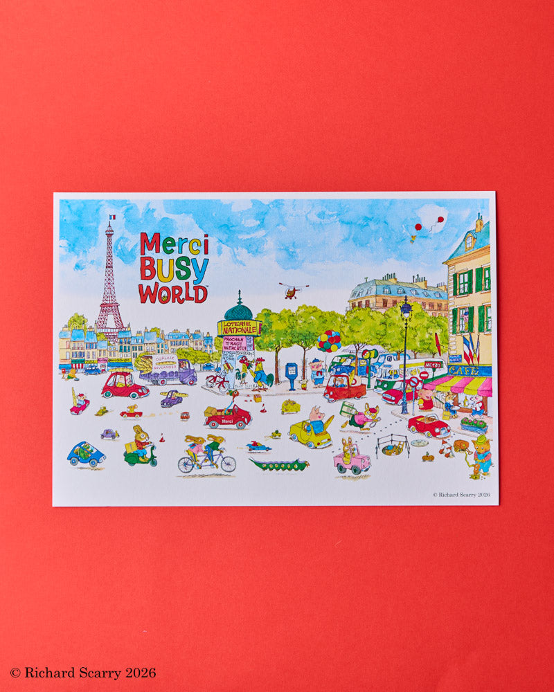 Merci x Richard Scarry - Affiche Paris