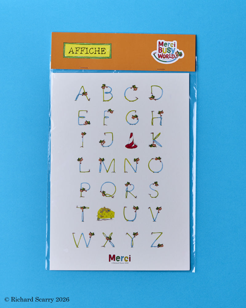 Merci x Richard Scarry - Affiche Alphabet