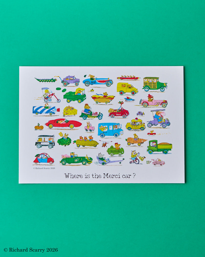 Merci x Richard Scarry - Affiche Cars