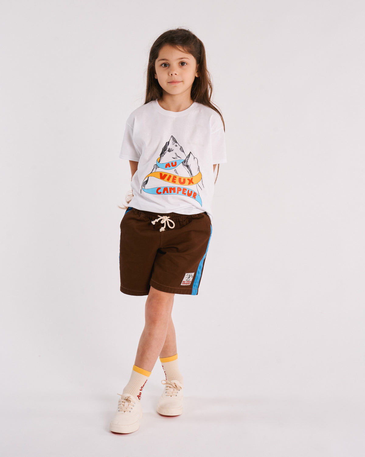 Au Vieux Campeur - Paid Leave - Kids Mountain T-Shirt - White