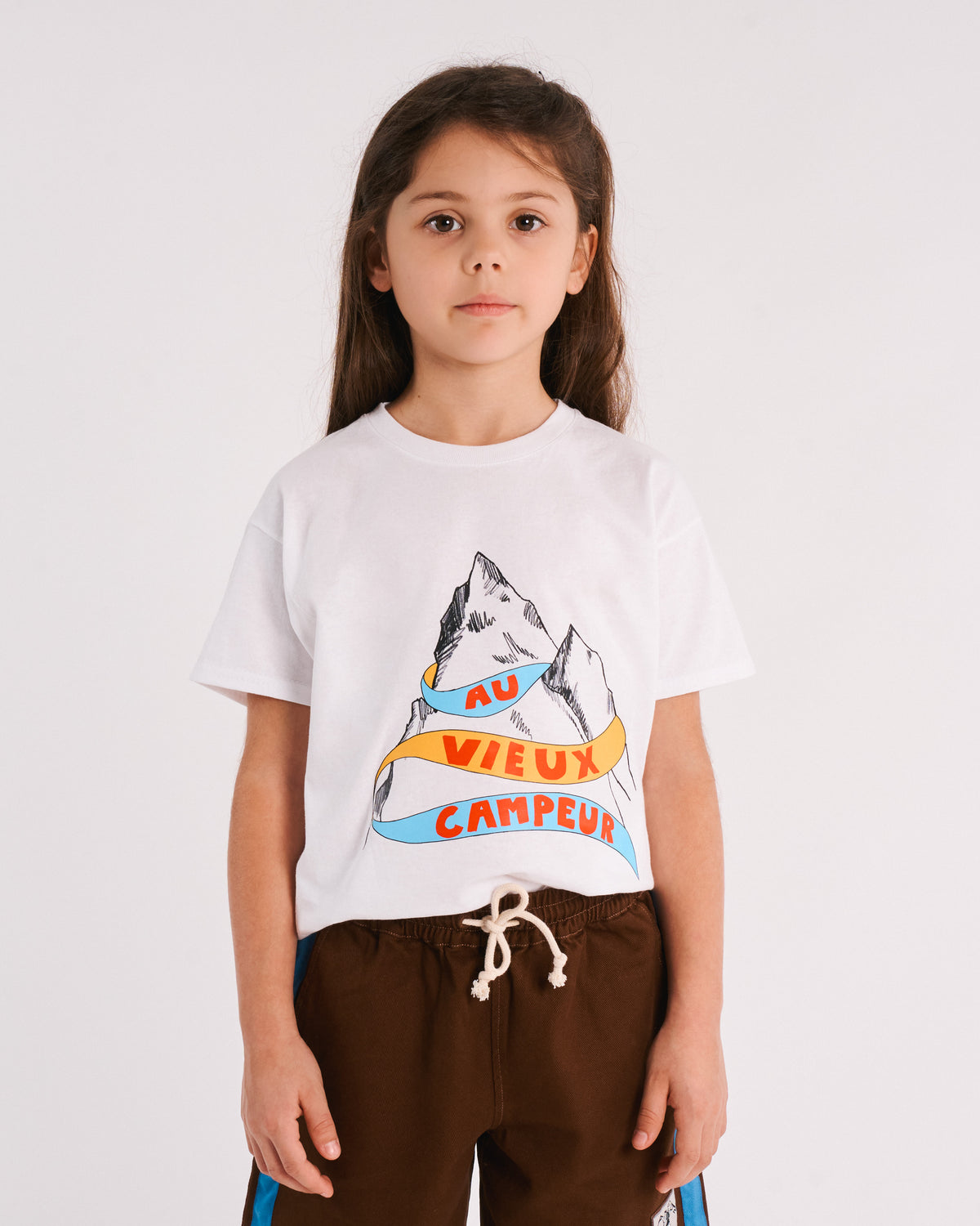 Au Vieux Campeur - Paid Leave - Kids Mountain T-Shirt - White