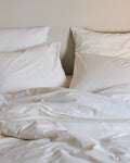 Merci - Taie D'Oreiller En Percale De Coton - Blanc Craie