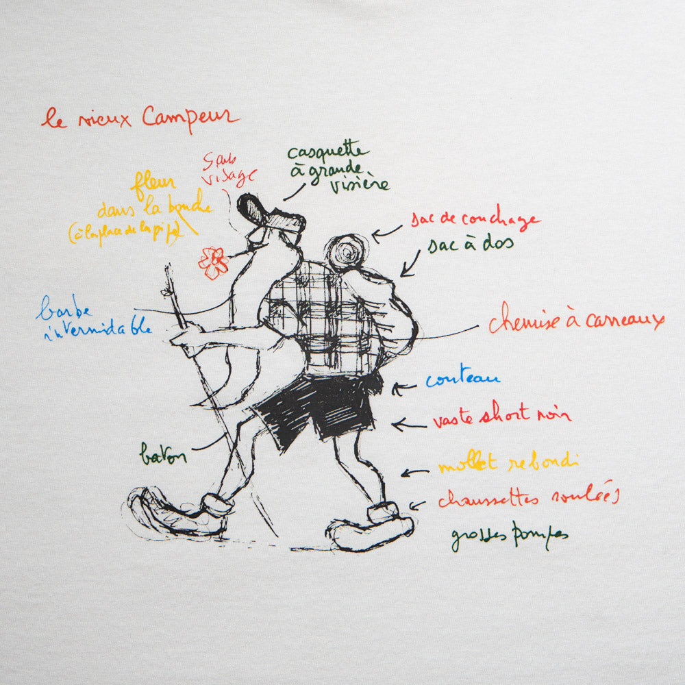 Au Vieux Campeur - Congés Payés - T-Shirt Manches Courtes Le Vieux Randonneur - Blanc
