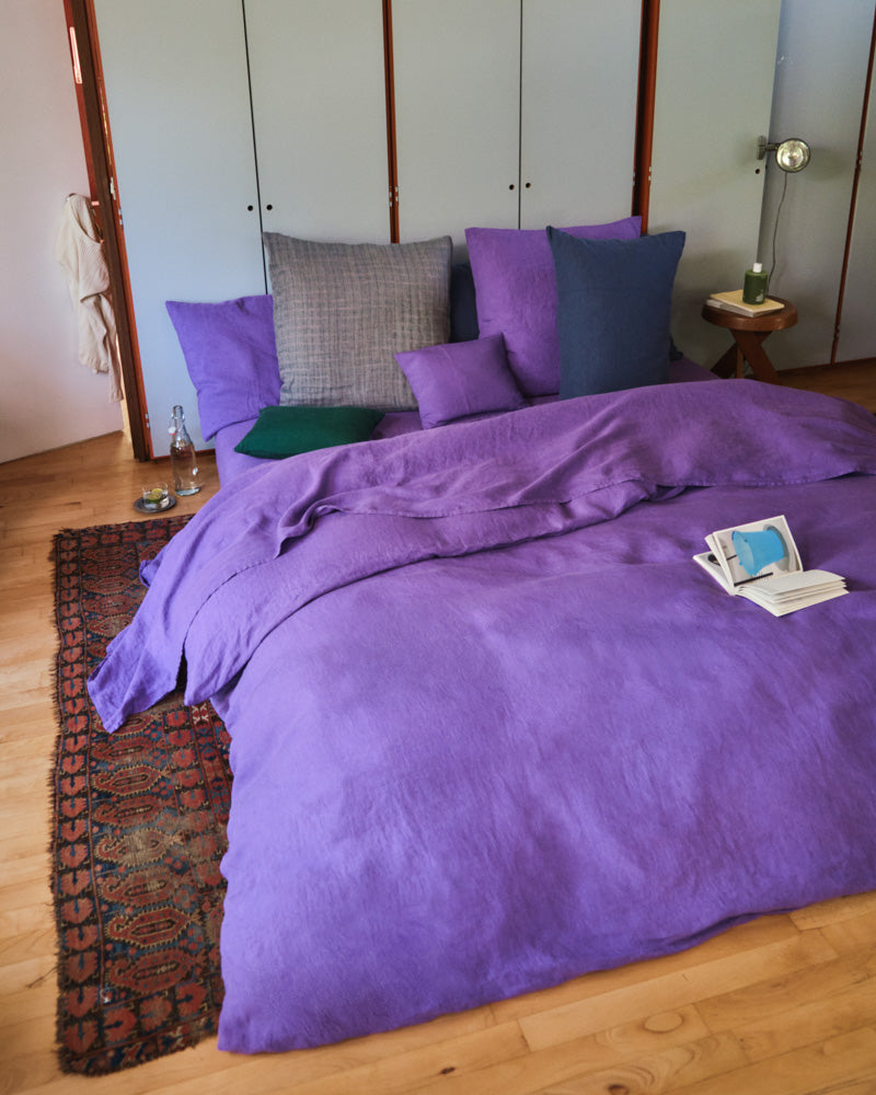 Merci - Housse De Couette En Lin Lavé - Violet Orage