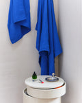 Merci - Serviette De Bain En Lin Nid D'Abeille - Bleu Cobalt 60