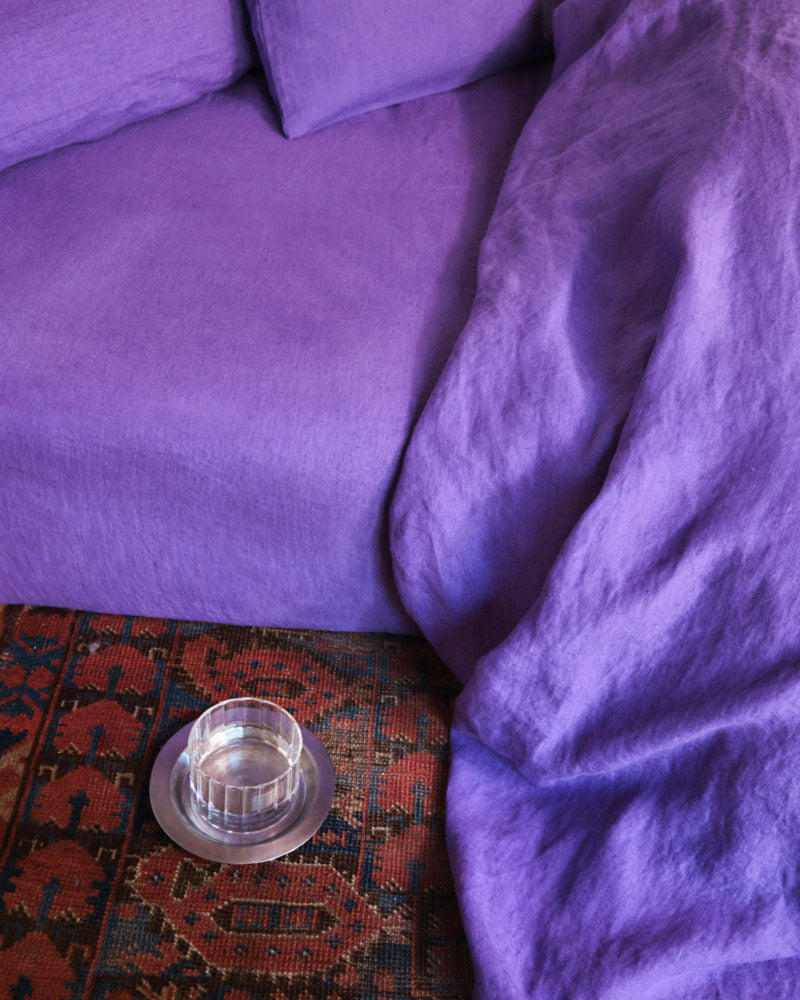 Merci - Drap Housse En Lin Lavé - Violet Orage