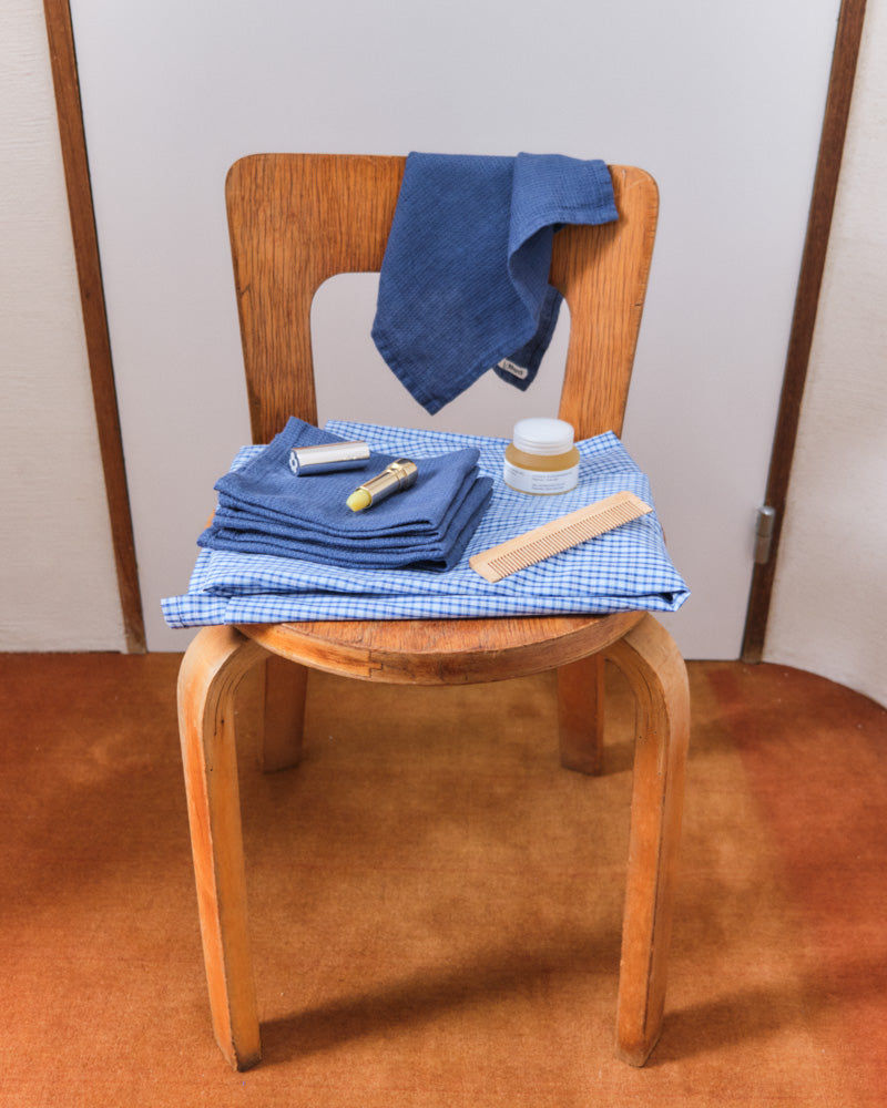 Merci - Linen guest bath towel - Blue Pacific