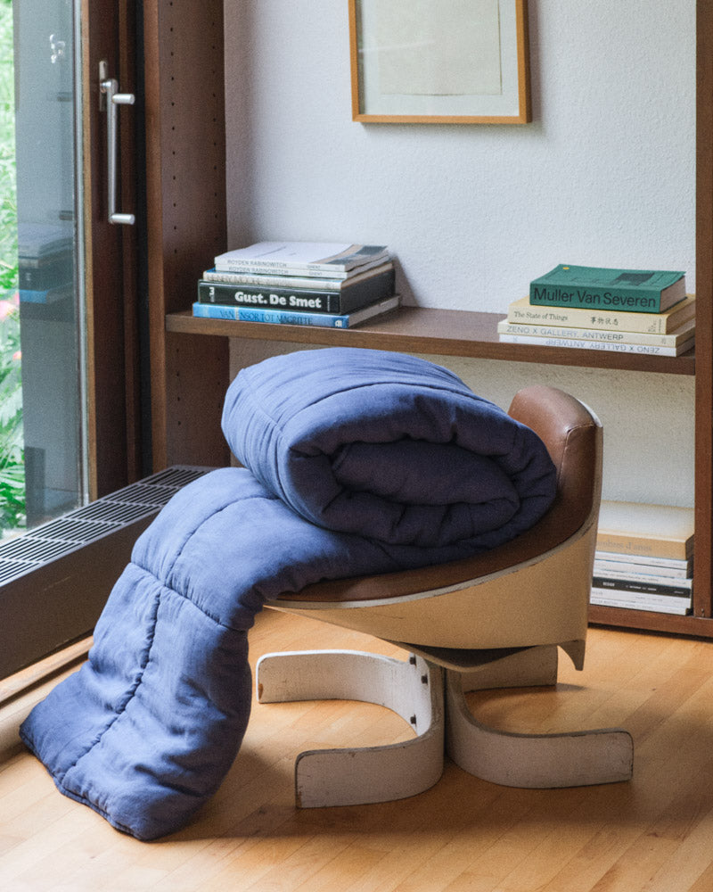 Merci - Pure washed linen quilt - Blue Pacific