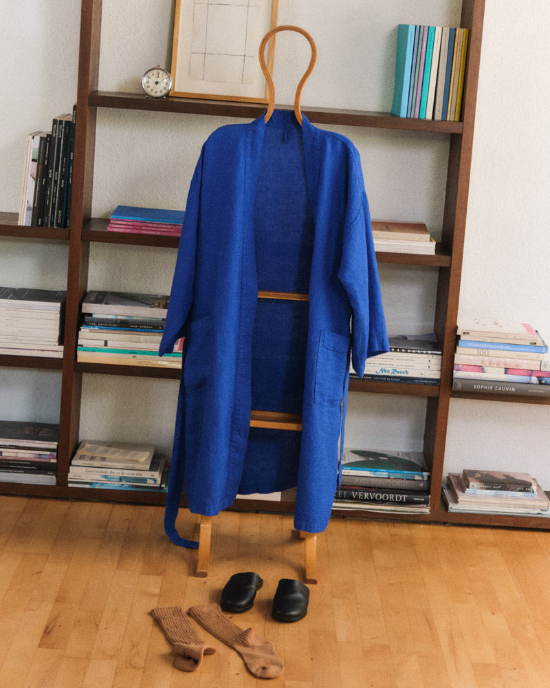 Merci - Peignoir En Lin - Bleu Cobalt 60