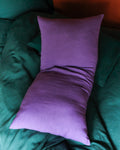 Merci - Rectangular cushion in washed linen - Storm Violet