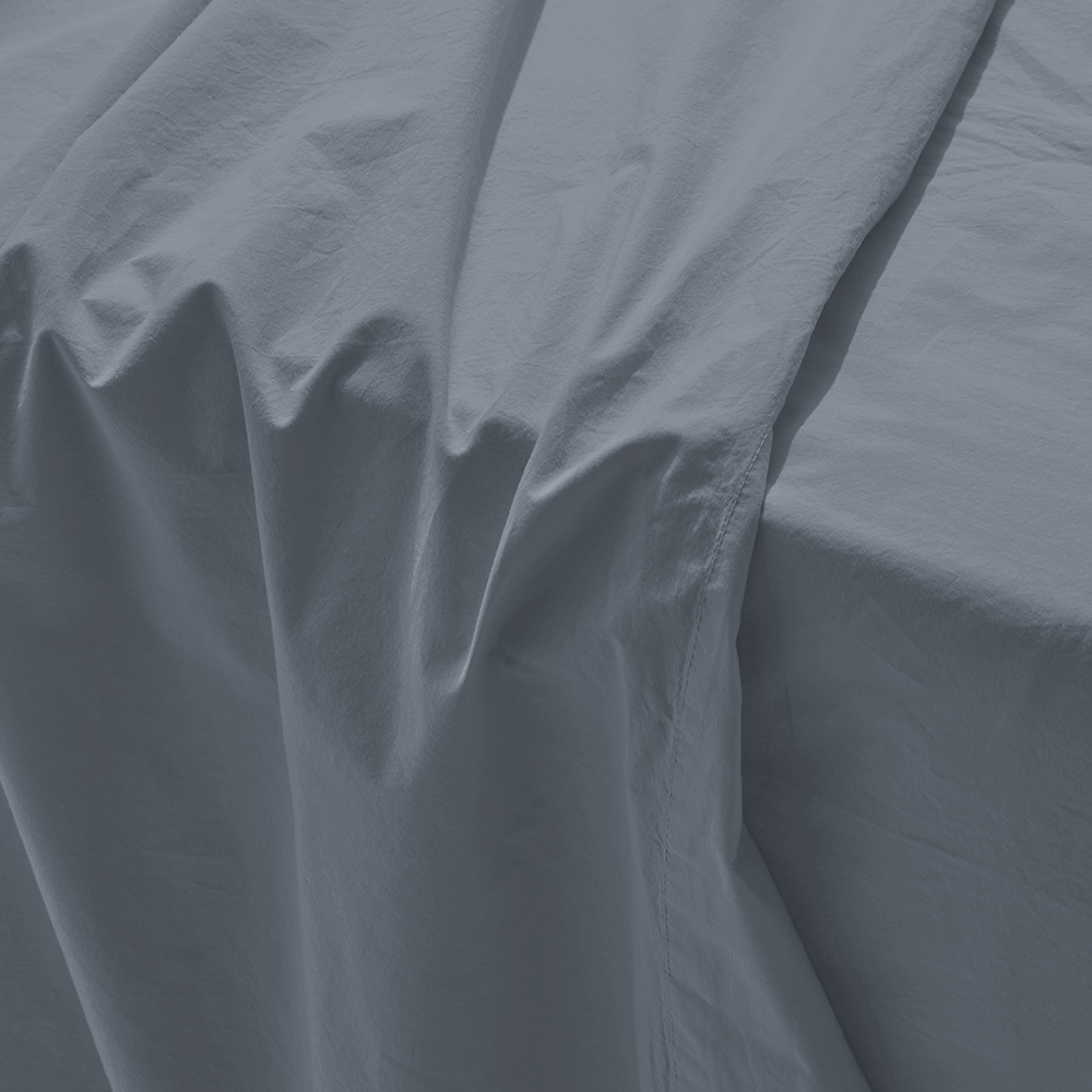 Cotton percale flat sheet - Mist Grey