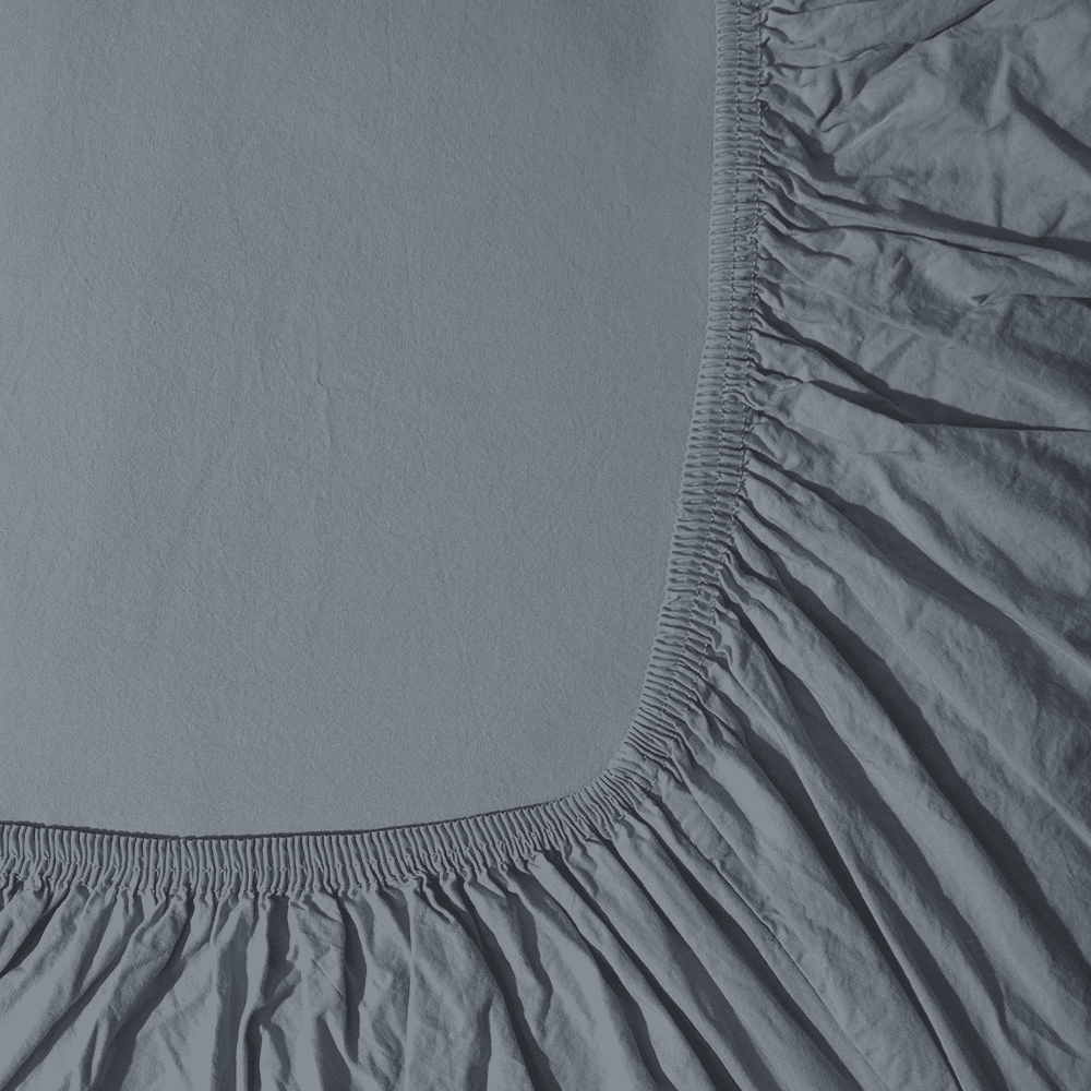 Cotton percale fitted sheet - Mist Grey