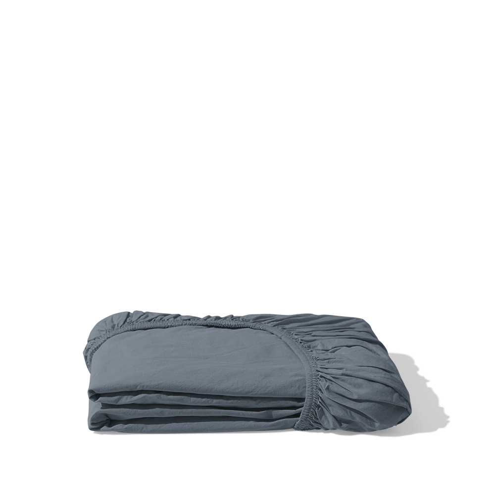 Drap-housse en percale de coton - Gris Ecume