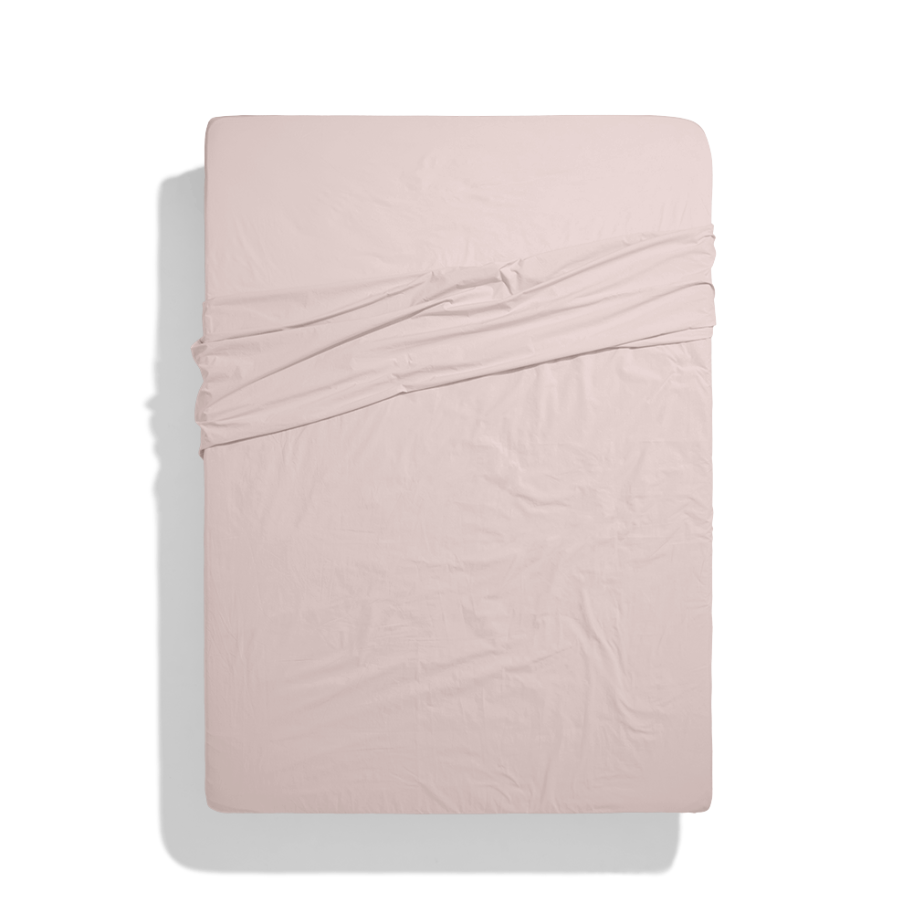 Drap plat en percale de coton - Rosé Poudré