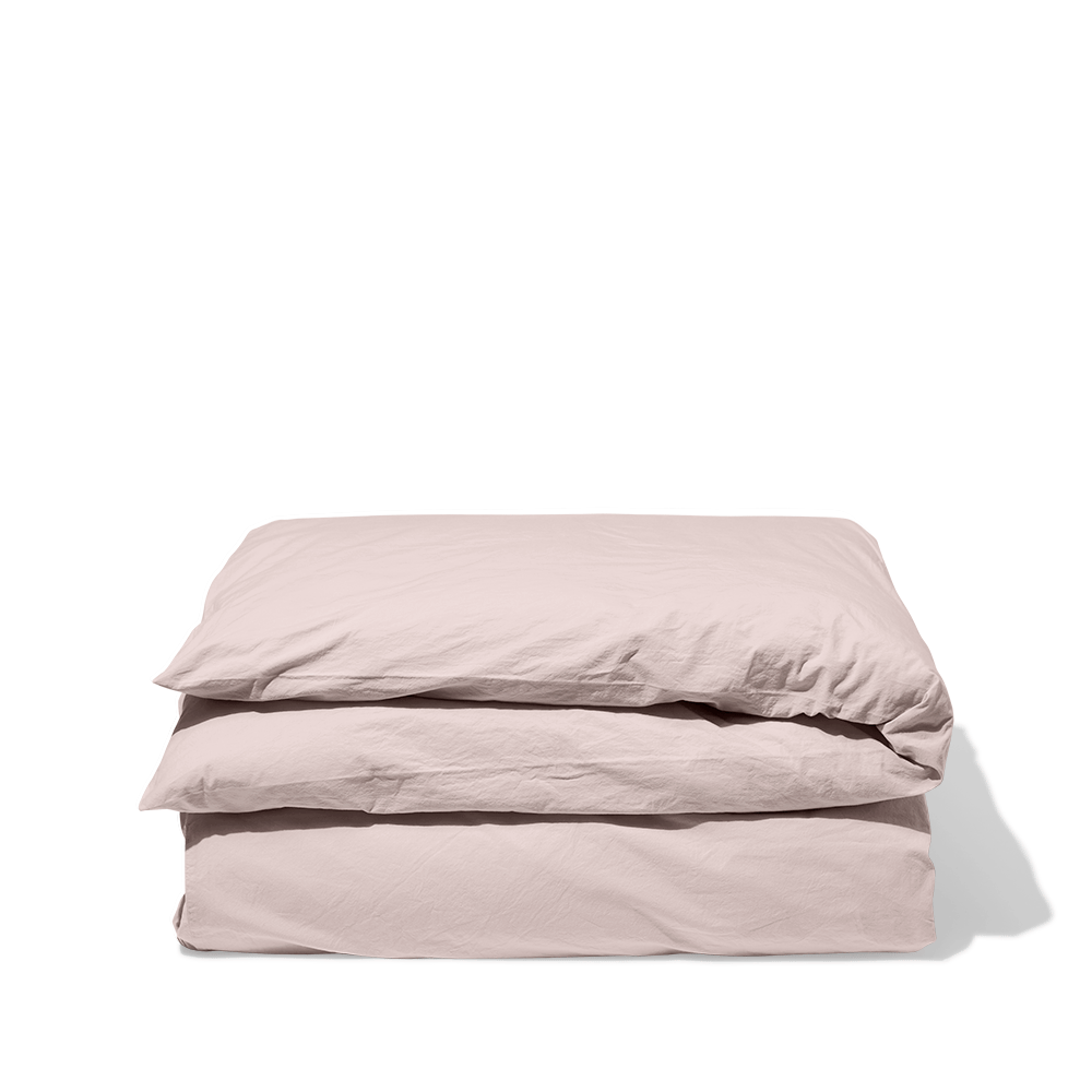 Cotton percale duvet cover - Powdered Pink
