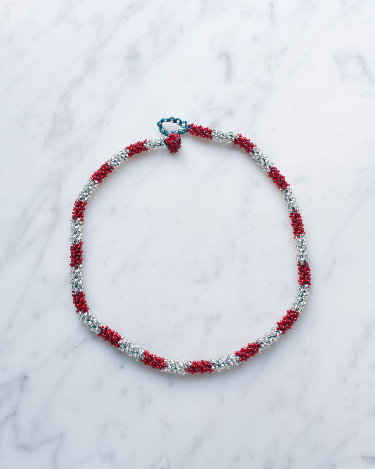 Ottomania - Cable Necklace - Red & Silver