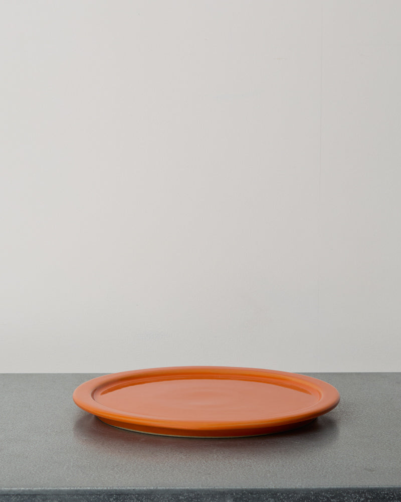 Merci - Stoneware Rimmed Dinner Plate - Tumeric Orange