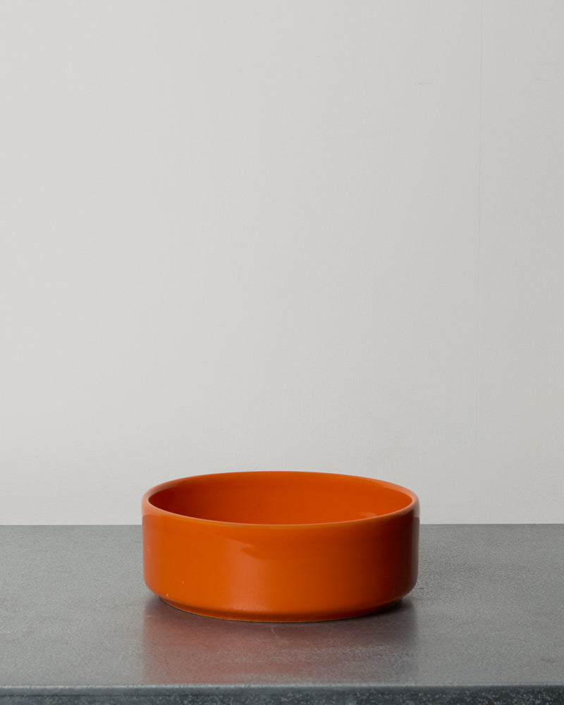 Merci - Flat Stoneware Bowl - Tumeric Orange