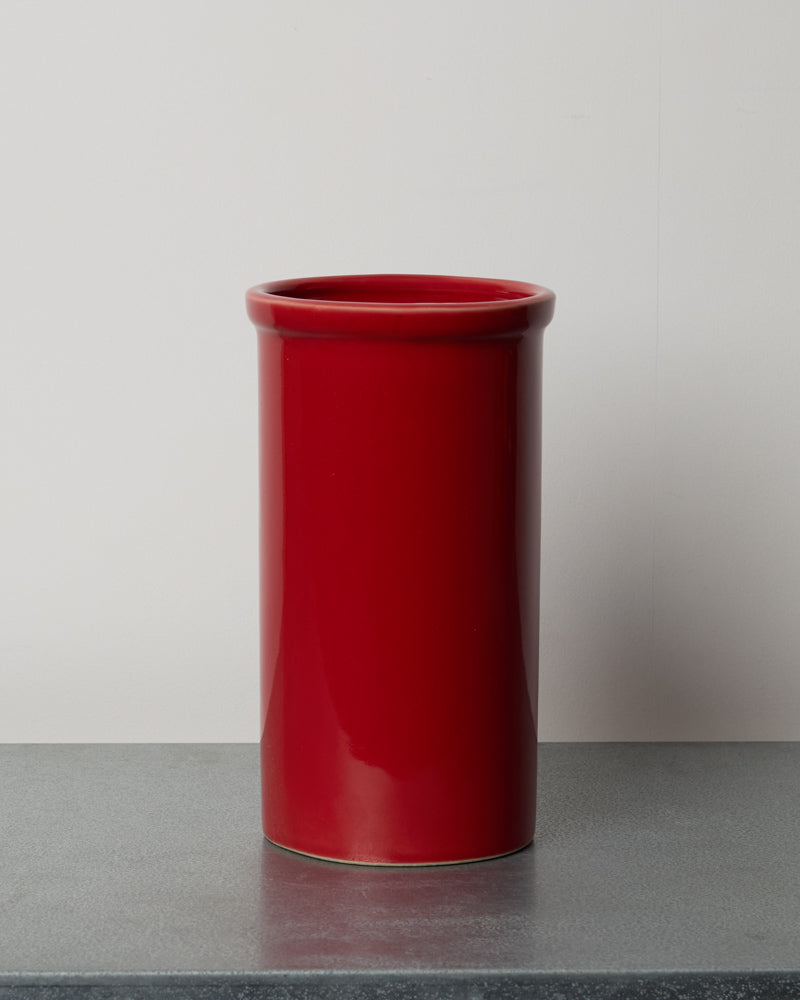 Merci - Vase En Grès - Rouge Piment