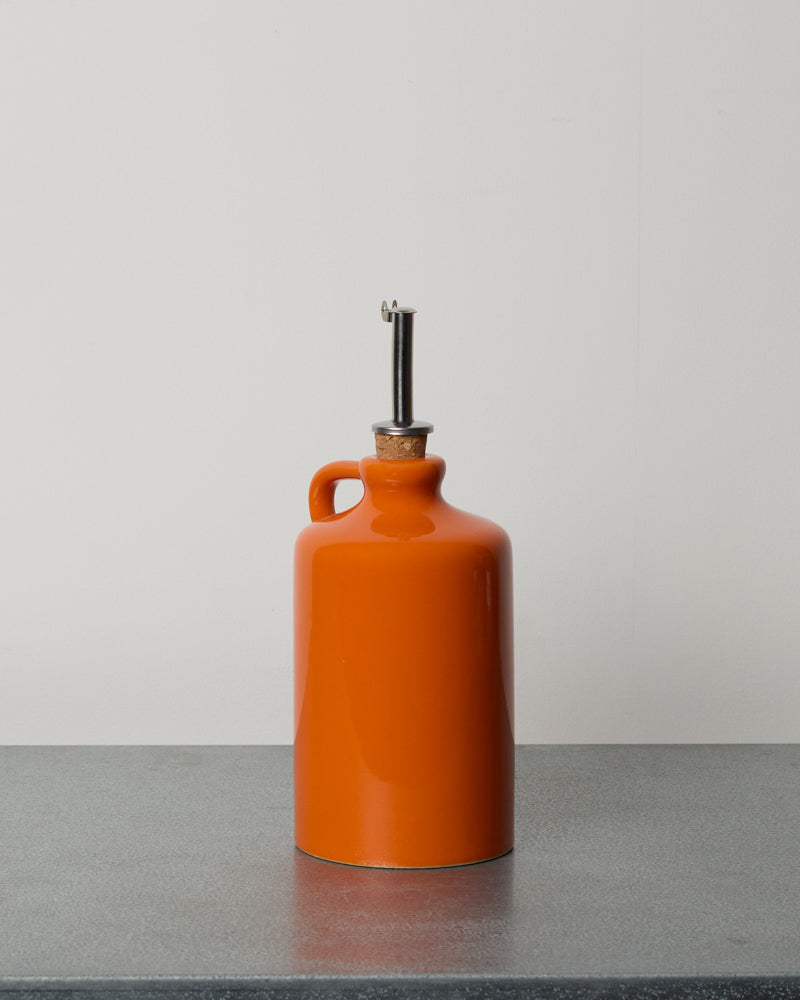 Merci - Stoneware oil cruet - Tumeric Orange