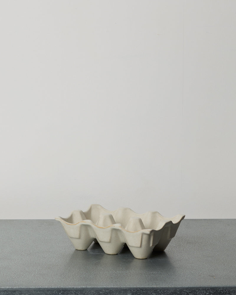 Merci - Stoneware Egg Holder - White
