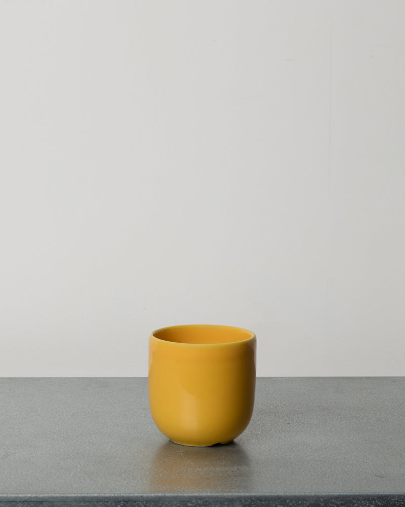 Merci - Tasse À Cappuccino En Grès - Jaune Zeste