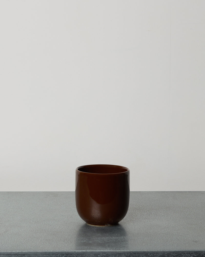 Merci - Tasse À Cappuccino En Grès - Brun Poivre