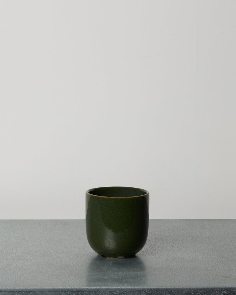 Merci - Tasse À Cappuccino En Grès - Vert Cardamome