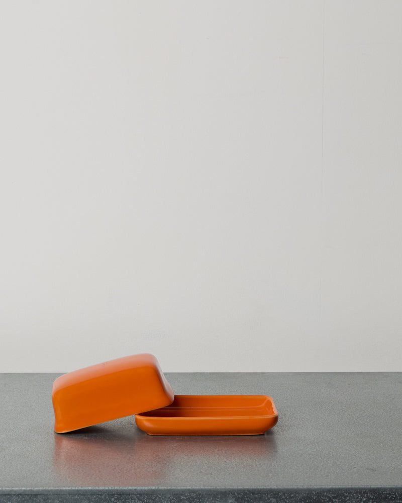 Merci - Stoneware Butter Dish - Tumeric Orange