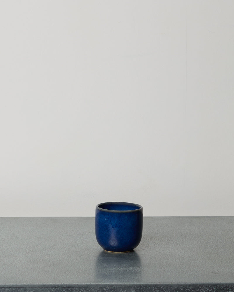 Merci - Tasse À Expresso En Grès - Bleu Pavot