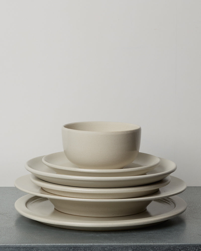 Merci - Assiette Plate En Grès - Blanc