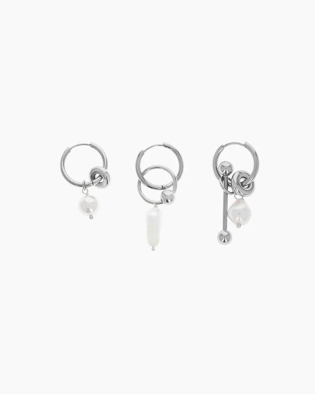Justine Clenquet - Palmer Earrings Set - Palladium
